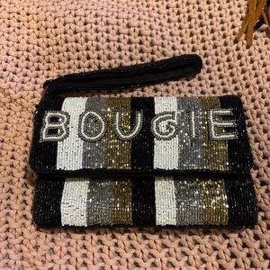 Bougie Beaded Clutch - Black, Gold, Silver